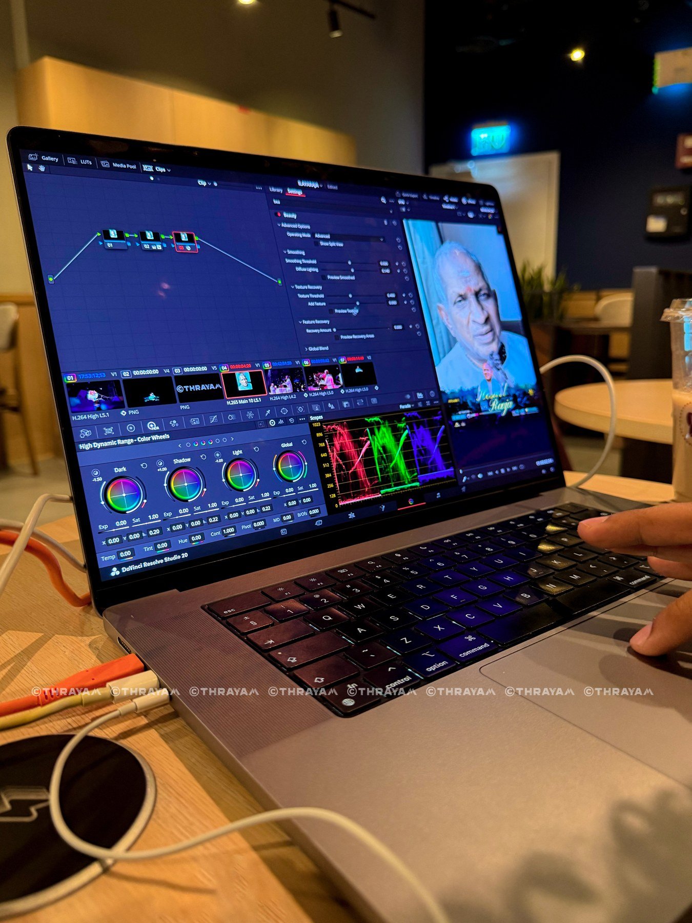 A real Thrayam editing workstation during an event production